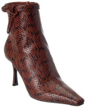 Jimmy Choo Camie Ab 85 Snake-Embossed Leather Bootie - Brown