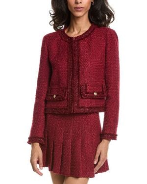 Alice + Olivia Landon Cropped Jacket - Red