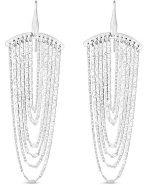 Italian Silver Piazza Di Spagna Chandelier Earrings - White