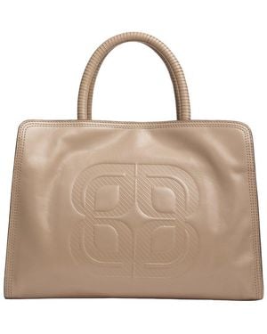 LK Bennett Ella Embossed Leather Tote - Natural