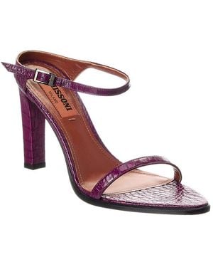 Missoni Croc-Embossed Leather Sandal - Pink