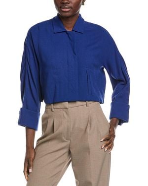 Akris Maela Wool Crop Top - Blue