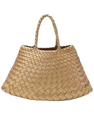 Tiffany & Fred Paris Hand-Woven Leather Tote - Natural