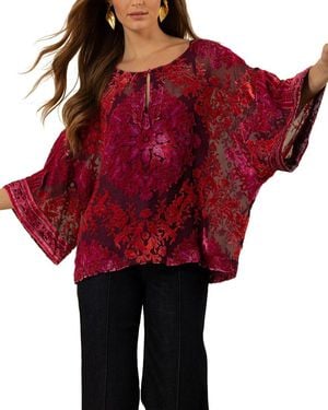 Hale Bob Briar Silk-Blend Top - Red