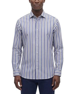 Eterna Striped Twill Shirt - Blue