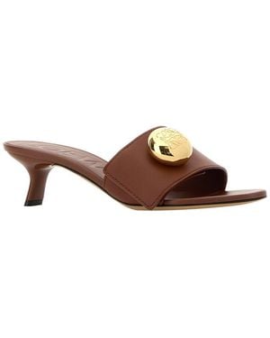 Loewe Pebble Slide 45 Leather Sandal - Brown