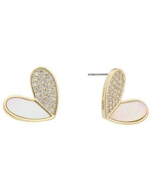 Juvell 18K Plated Pearl Cz Studs - White