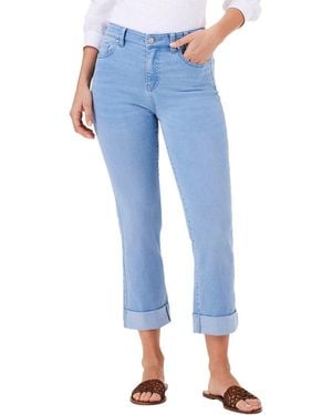 NIC+ZOE Mid Rise Straight Roll Cuff Jean - Blue