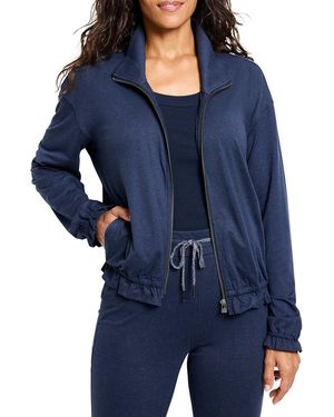 NIC+ZOE Nic & Zoe Brushed Flow Zip Front Jacket - Blue