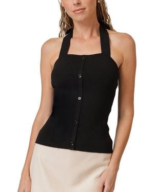 Line & Dot Tanner Halter Jumper Top - Black