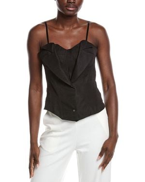 Gracia Zip-Up Corset Top - Black