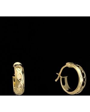 Italian Gold 18K Fancy Hoops - Black