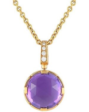 BVLGARI 18K Rose 0.10 Ct. Tw. Diamond & Amethyst Necklace - Purple