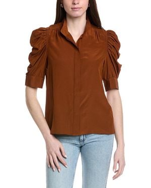 FRAME Frame Gillian Silk Top - Brown