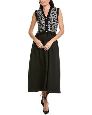 Ellen Tracy Twofer Vest Dress - Black
