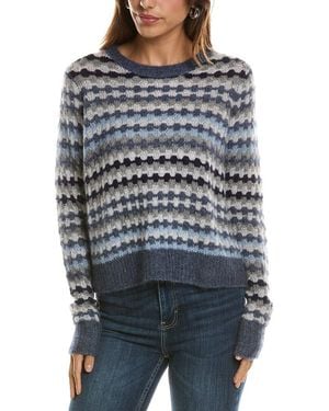 Autumn Cashmere Fancy Stitch Crewneck Cashmere & Silk-Blend Jumper - Grey