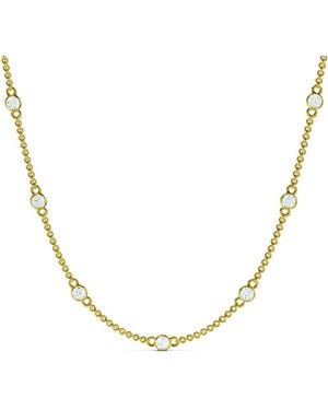 Lab Grown Diamonds 14K 0.75 Ct. Tw. Lab-Grown Diamond Station Necklace - Metallic