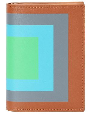 Tiffany & Fred Paris Geometric Print Leather Wallet - Blue