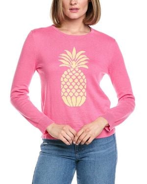 Hannah Rose Pineapple Intarsia Cashmere-Blend Jumper - Pink
