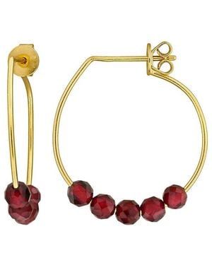 Rina Limor 1.23 Ct. Tw. Garnet Hoop Earrings - Metallic