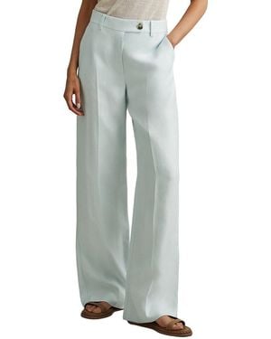 Reiss Lori Wide Leg Linen-Blend Trouser - Grey