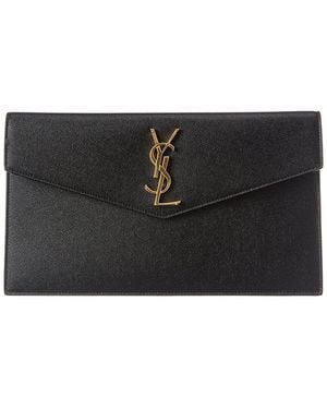 Saint Laurent Uptown Leather Pouch - Black