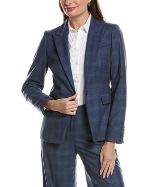 Brooks Brothers Plaid Wool & Silk-Blend Suit Jacket - Blue