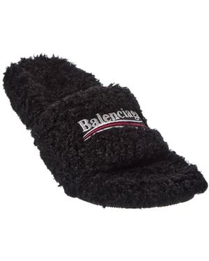 Balenciaga Furry Sandal - Black
