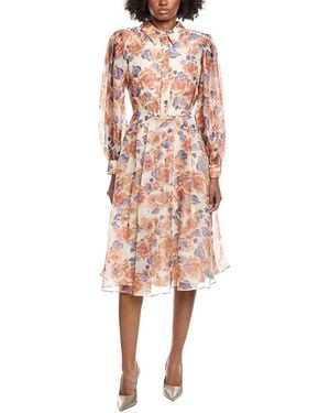 Mikael Aghal Print Midi Dress - Pink