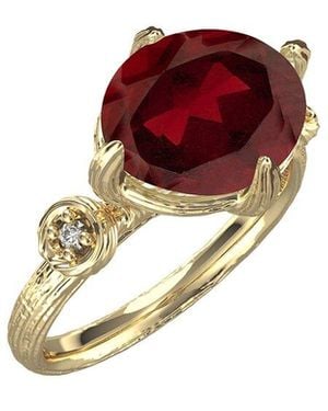 Reiss 14k 3.55 Ct. Tw. Diamond & Garnet Cocktail Ring - Red