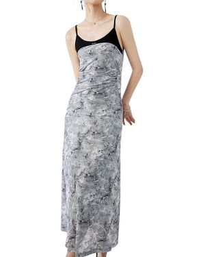 OUNIXUE Sleeveless Maxi Dress - Gray