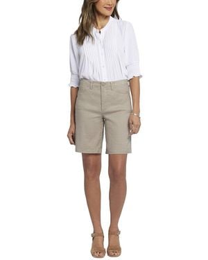 NYDJ Bermuda Saddlewood Linen-Blend Short - Natural