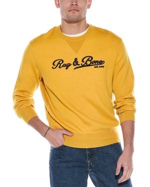 Rag & Bone Varsity Wool-Blend Jumper - Yellow