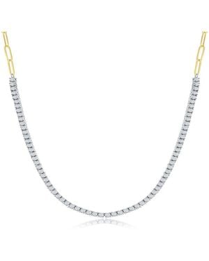 Jewels by Viomo 14K Two-Tone 2.70 Ct. Tw. Diamond Tennis Necklace - White