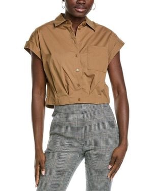 Kenneth Cole Cropped Short Sleeve Shirt - Grey