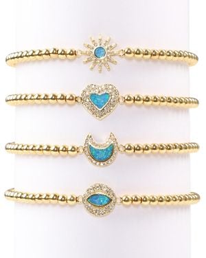 Eye Candy LA Roxanne Opal 24k Gold Plated Cz Bracelets - White