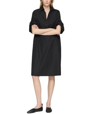 Lafayette 148 New York Tab Sleeve Popover Dress - Black