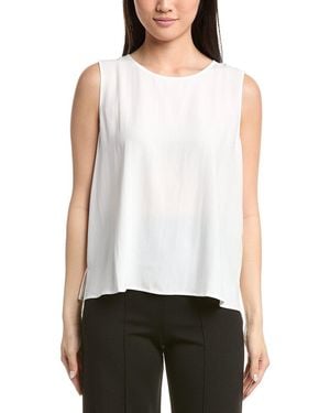 Eileen Fisher Round Neck Silk Shell - White