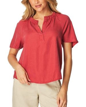 Bella Dahl Flowy Short Sleeve Pullover - Red