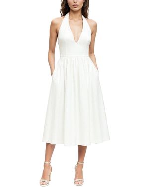 Badgley Mischka V-Neck Halter Dress - White