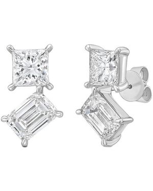 Diana M. Jewels Diana M. 14K 4.00 Ct. Tw. Lab-Grown Diamond Two-Stone Earrings - White