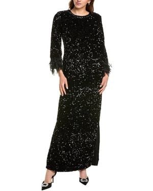 Frances Valentine Regina Sequin Maxi Dress - Black