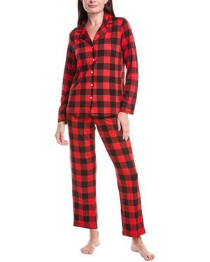 Carole Hochman 2Pc Pyjama Pant & Top Set - Red