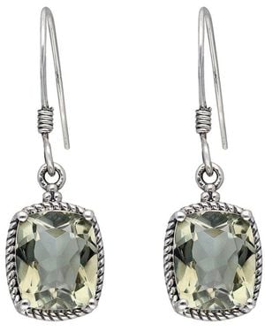 TIRAMISU Silver 5.64 Ct. Tw. Green Amethyst Earrings - Metallic