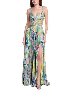 Jovani Printed Gown - Blue