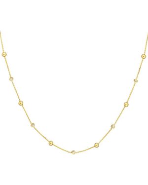 HAWLEY ST 14K 0.07 Ct. Tw. Diamond Bead Necklace - Natural