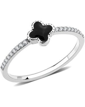 Alamode Jewelry Stainless Steel Ring - White