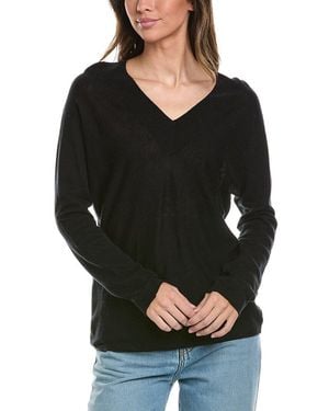 Vince Double V-Neck Pullover - Black