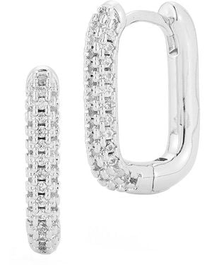 Glaze Jewelry Plated Cz Earrings - White