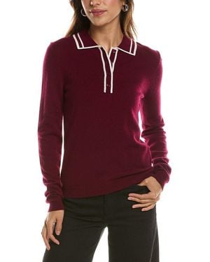 Bruno Magli Double Tipped Wool & Cashmere-Blend Polo Jumper - Red